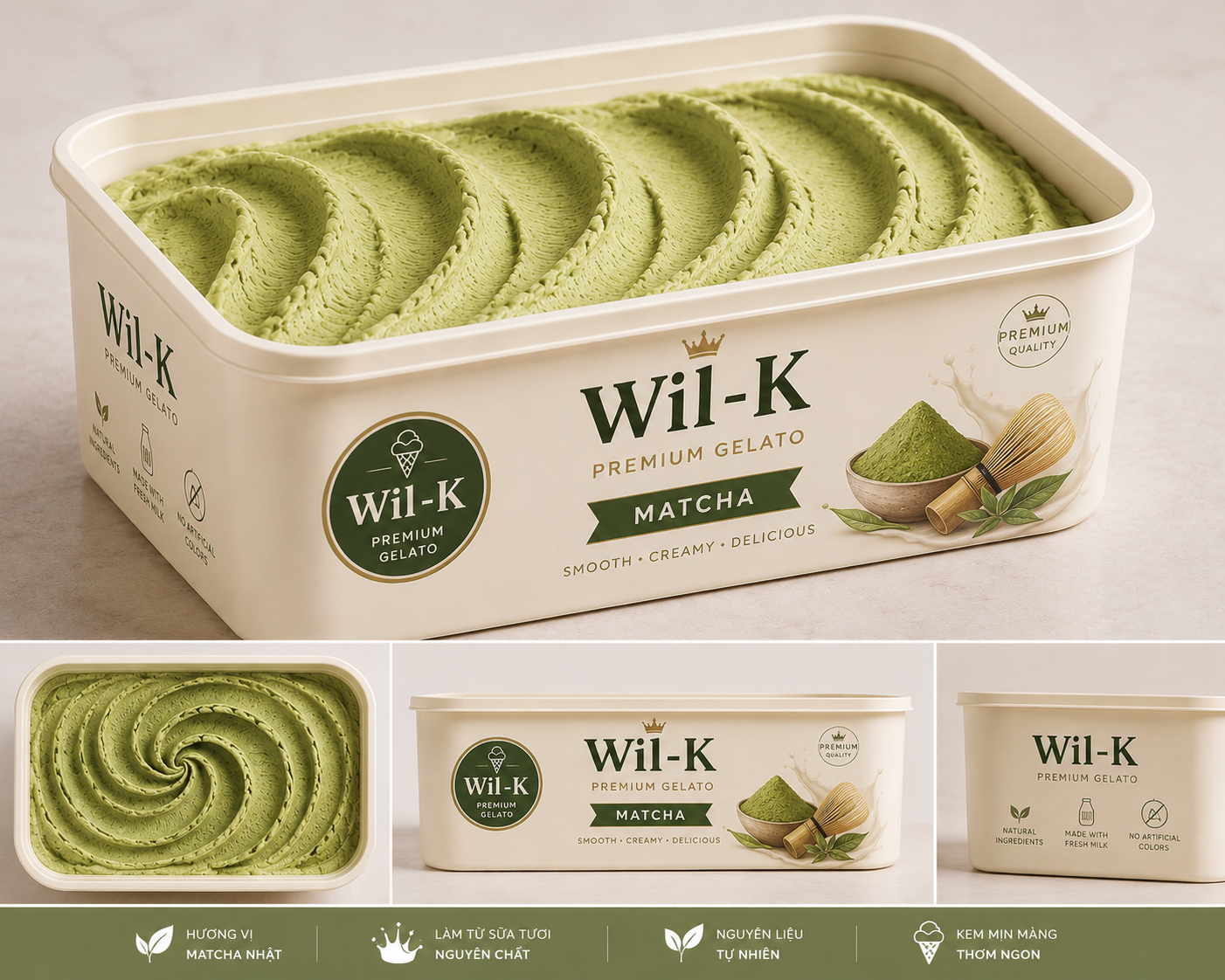 Kem Gelato Hương Matcha